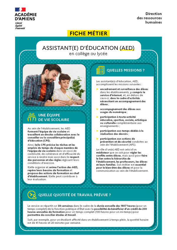 Fiche métier AED