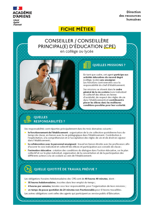 Fiche métier CPE