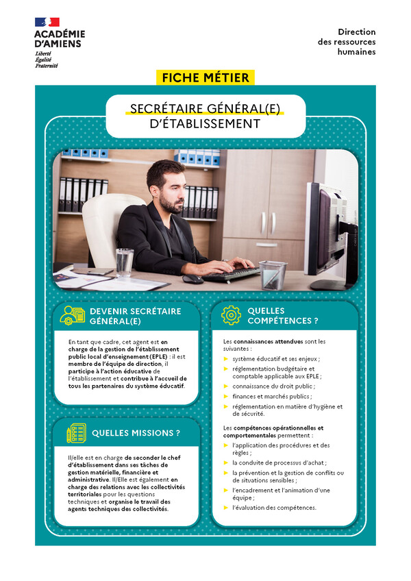 Fiche métier : secrétaire général(e) d'établissement